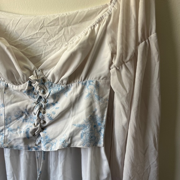 Cider Flowy Flounce Sleeve Corset Mini Dress - Picture 2 of 4